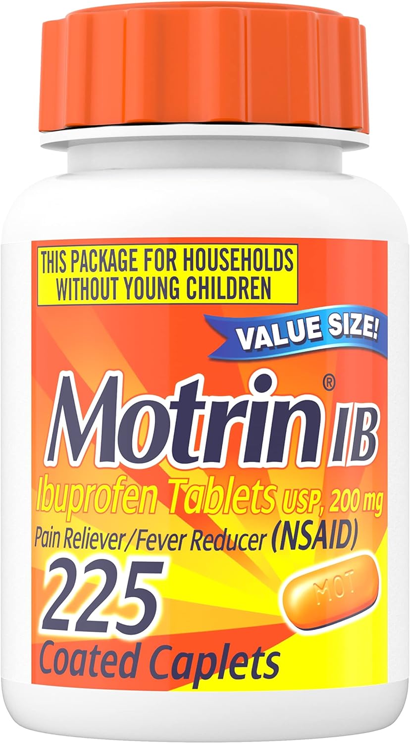 Motrin IB, Ibuprofen 200mg Tablets,